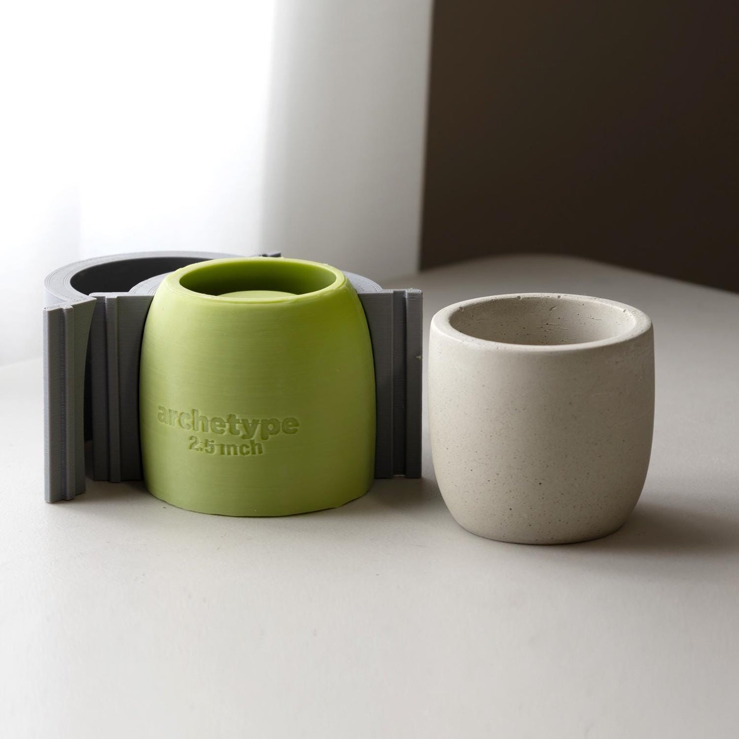 2.5 inch Planter Silicone Mold with Casting Frame