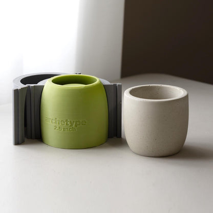 2.5 inch Planter Silicone Mold with Casting Frame