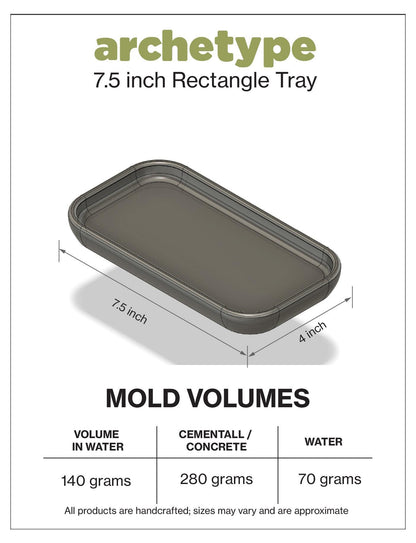 7 inch Rectangle Tray Silicone Molds For Resin, Concrete & Plaster