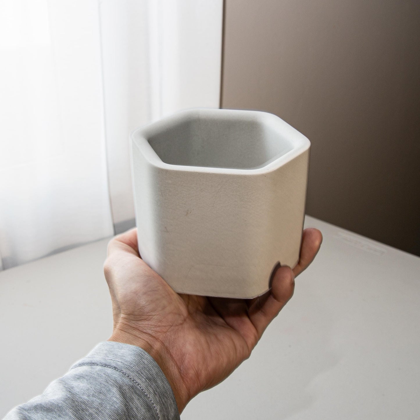 11oz Hexagon Candle Jar Silicone Mold with Casting Frame