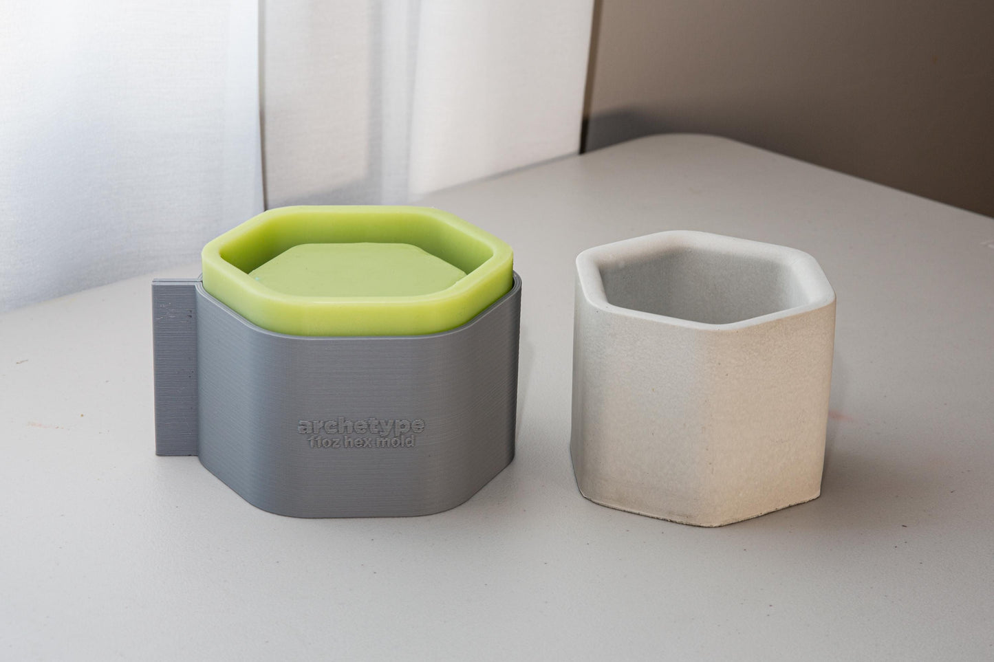 11oz Hexagon Candle Jar Silicone Mold with Casting Frame