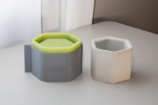 11oz Hexagon Candle Jar Silicone Mold with Casting Frame