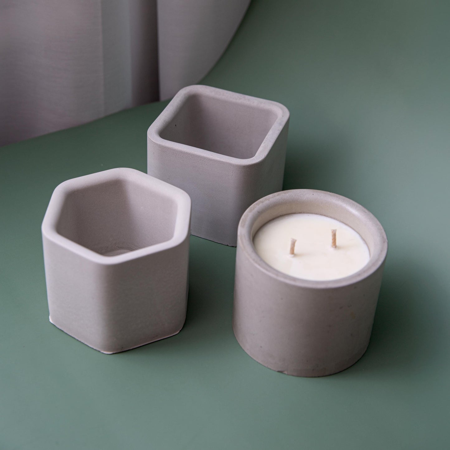 11oz Hexagon Candle Jar Silicone Mold with Casting Frame